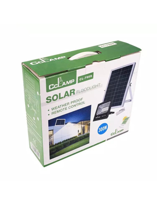 CL-790S - SOLAR FLOODLIGHT 300W LED WITH 45W SOLAR PANEL LITHIUM IRON PHOSPHATE BATTERY 42000MAH