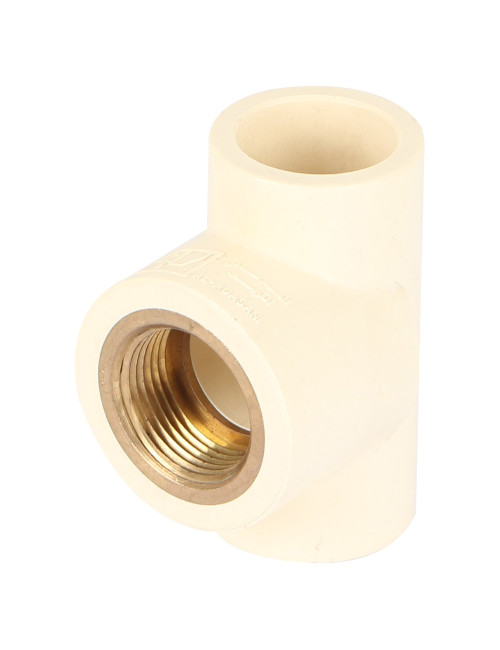 TEE PLASTIC BRASS THREAD "3/4