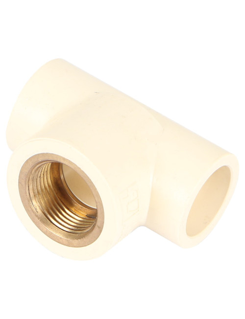 TEE PLASTIC BRASS THREAD "3/4
