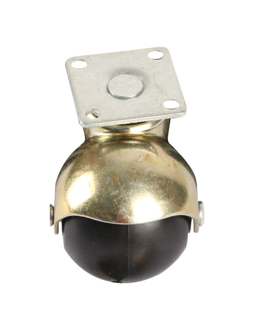 CASTER WHEEL FOR CHAIR ROUND SWIVEL GOLD 2" HD.