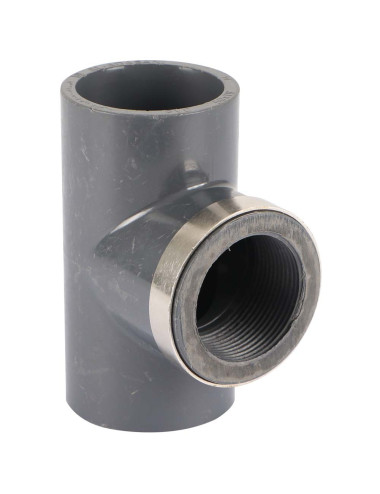 TEE WITH THREAD PLASTIC1"1/2