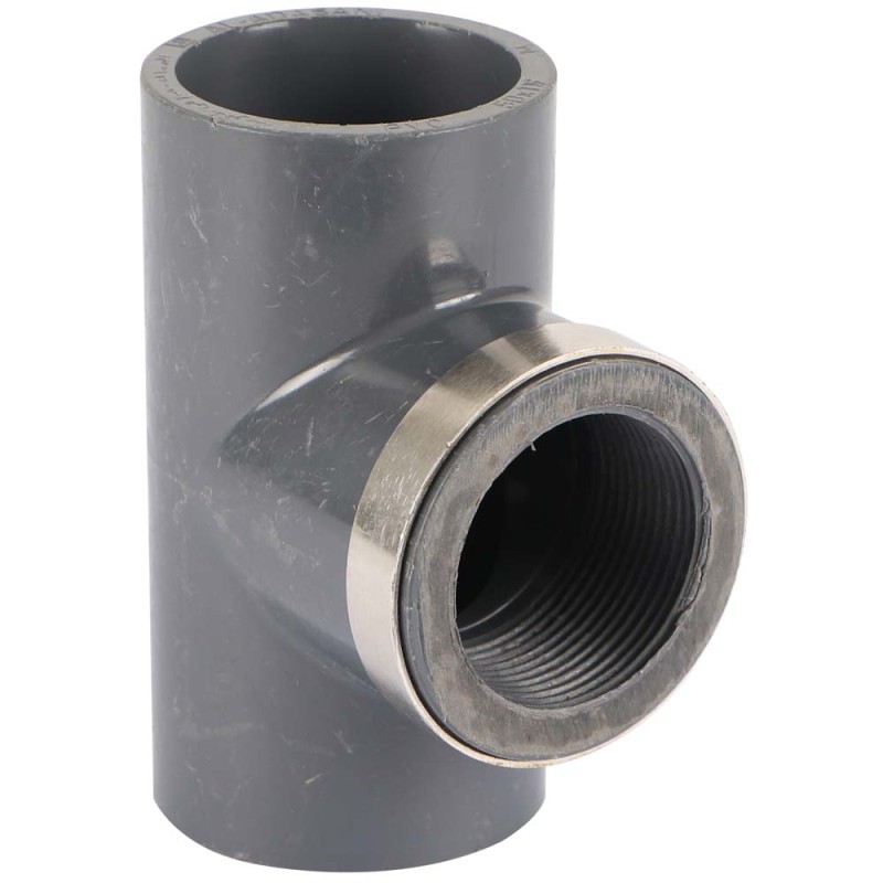 TEE WITH THREAD PLASTIC1"1/2