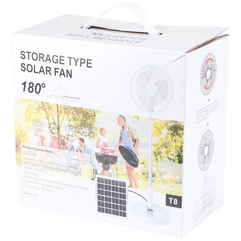 HS-T8 SOLAR FAN WHITE 5.5W