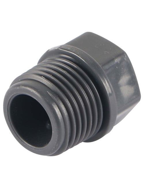 PVC PIPE CAP WITH THREAD GREY 1/2"