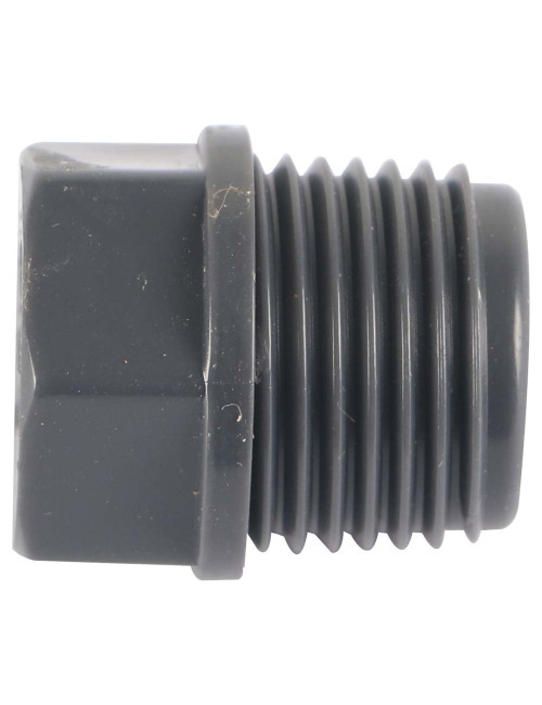 PVC PIPE CAP WITH THREAD GREY 1/2"