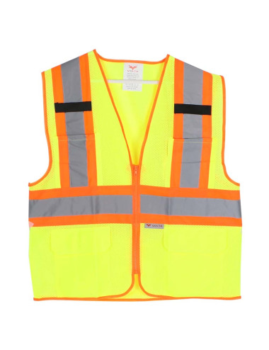 جاكيت سلامة اصفر-برتقالي مخرم سحاب VOLTA RF0110 H.D