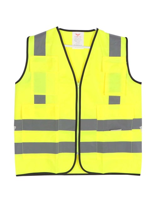 VOLTA SAFETY VEST YELLOW WITH 4 POCKETS RF040