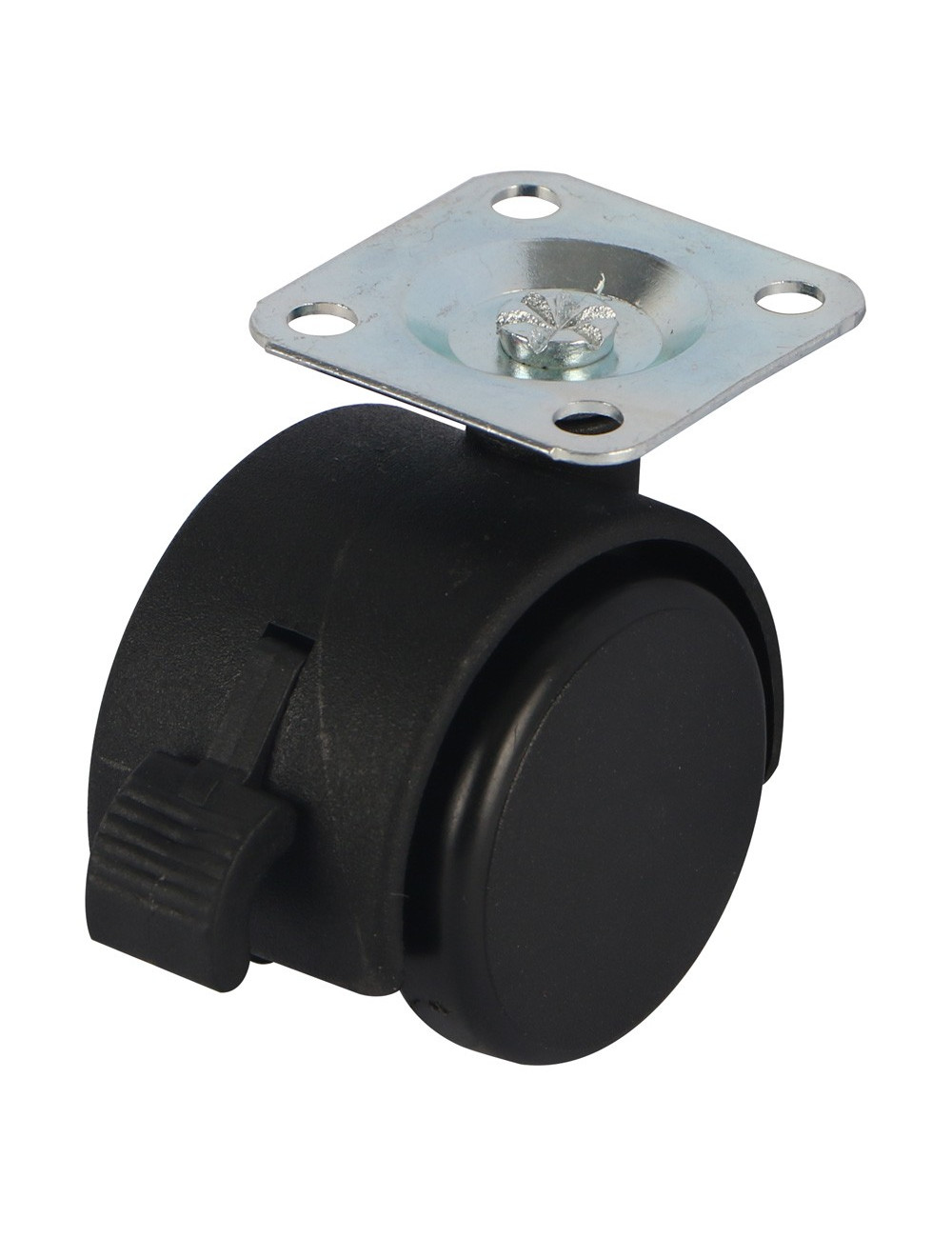 208040 CASTER WHEEL PLASTIC FOR CHAIR W/ BRAKE 1.5"