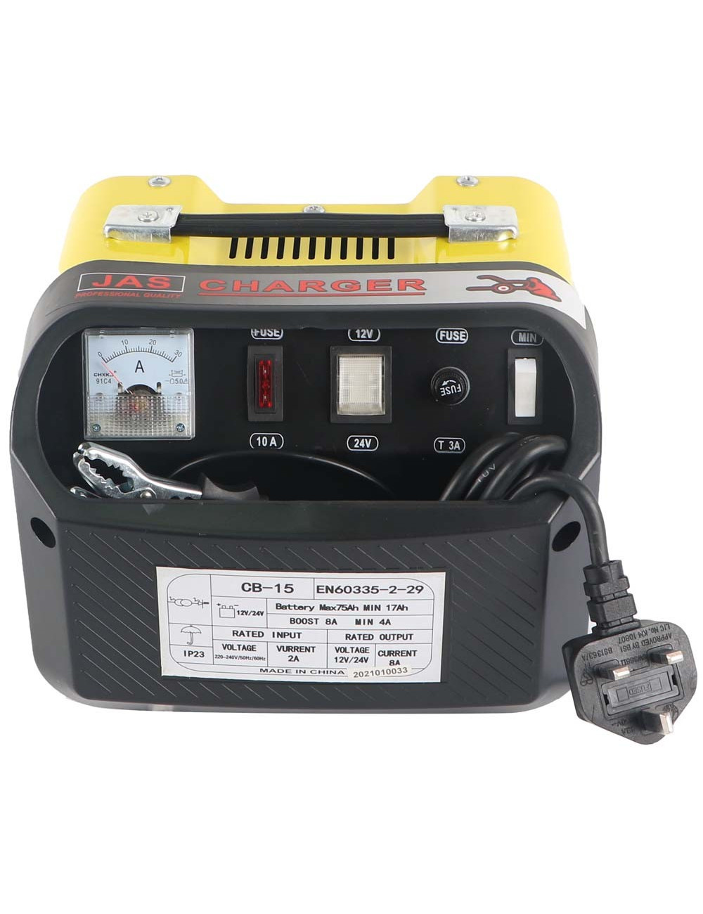 CB-15 JAS BATTERY CHARGER FRONT PLASTIC COVER 10 AMP