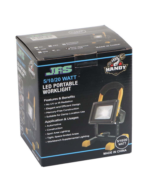 LED PORTABLE WORKLIGHT SOLAR DUAL USB 10W