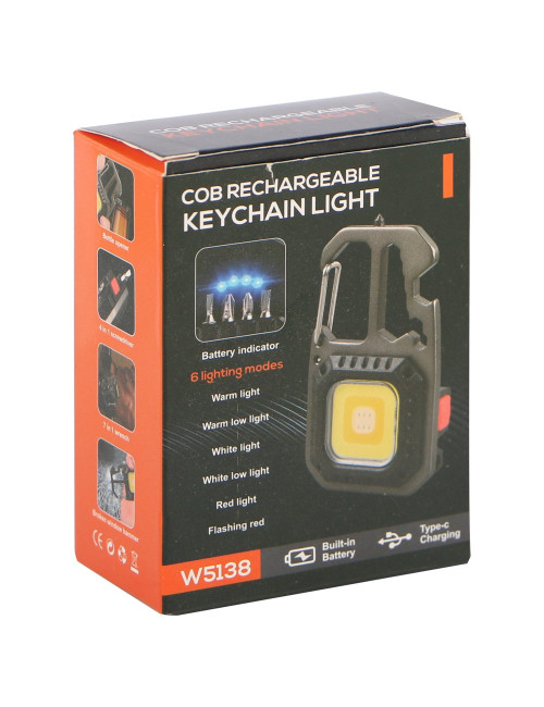 W5138 KEYCHAIN LED COB LIGHT 20W BATTERY 500MAH