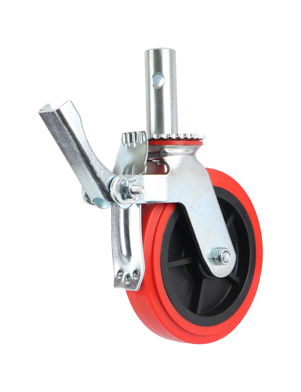 086200 SCAFFOLDING CASTER WHEEL W/ PIPE & BRAKE 8"