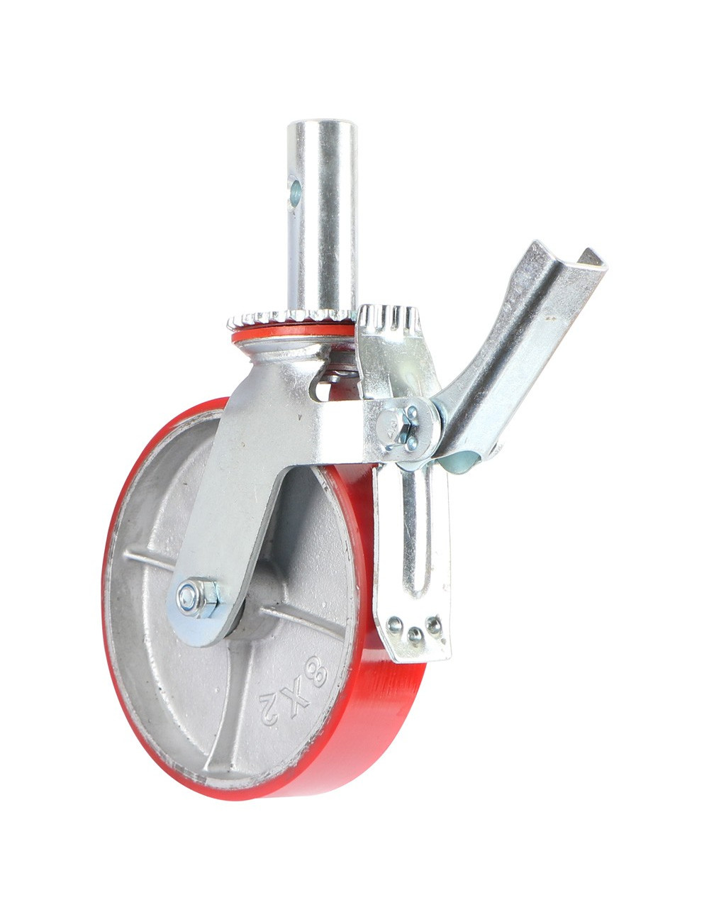 087200 SCAFFOLDING CASTER WHEEL W/ PIPE & BRAKE 8"