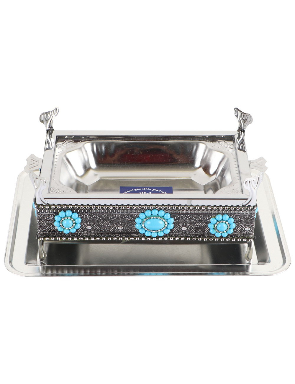 منقلة فحم صغير مستطيل مع منقاش