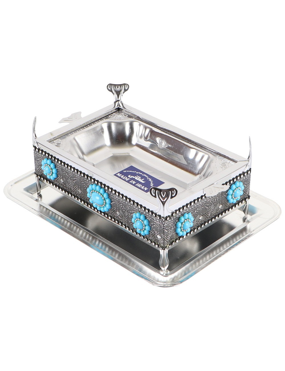 منقلة فحم صغير مستطيل مع منقاش