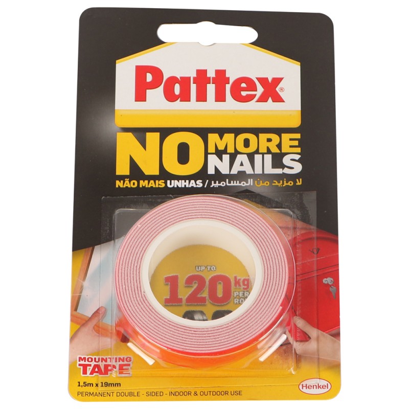 PATTEX MOUNTING TAPE 1.5M X19MM-120KG
