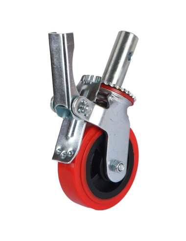 086160 SCAFFOLDING CASTER WHEEL W/ PIPE & BRAKE 6.5"