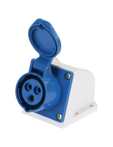 WALL MOUNTED INDUSTRIAL FEMALE SOCKET 16 AMP-3PIN