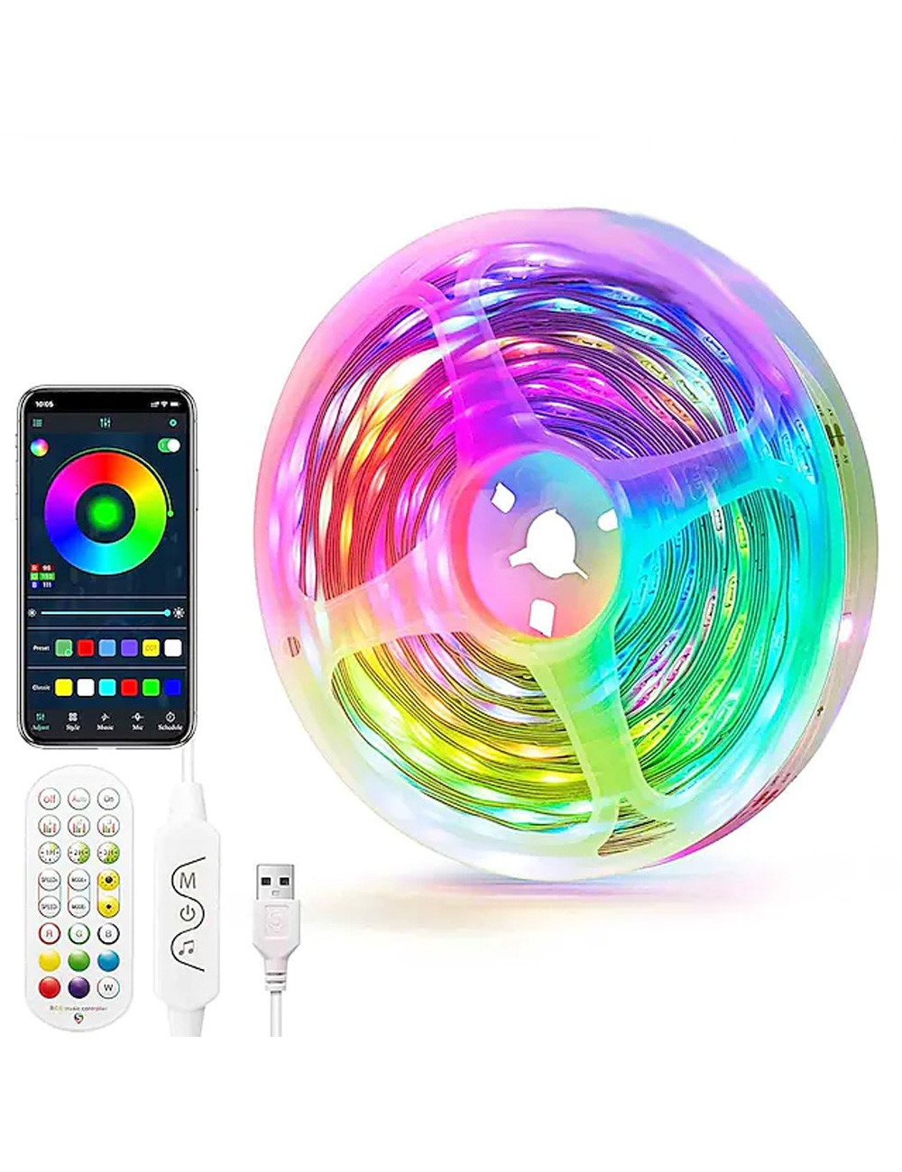 Y9 LED STRIP LIGHT 3MTR 42 LED 5V USB WITH REMOTE CONTROL