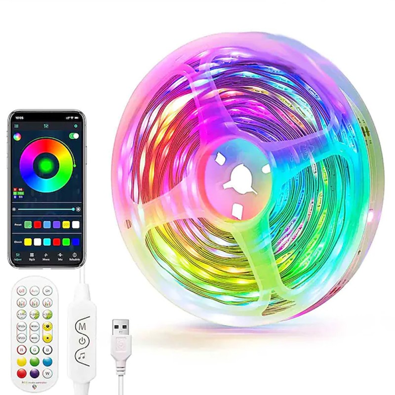 شريط ليد 56 لمبة مع ريموت 5 فولت USB-LED-RGB