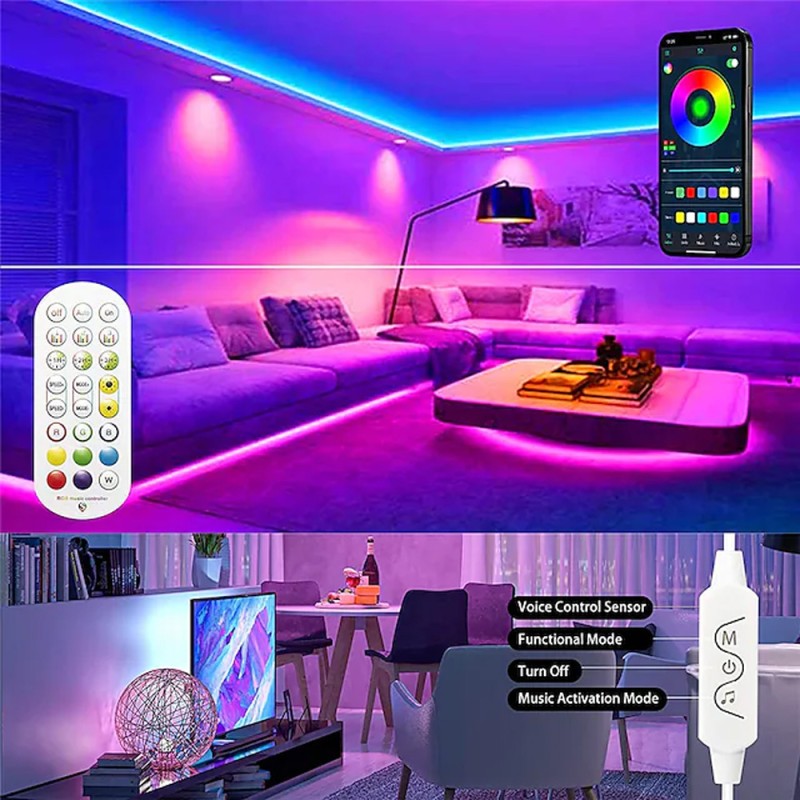 شريط ليد 56 لمبة مع ريموت 5 فولت USB-LED-RGB