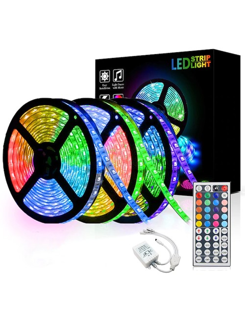شريط ليد 15 متر مع ريموت +بلوتوث مع محول USB-LED-RGB