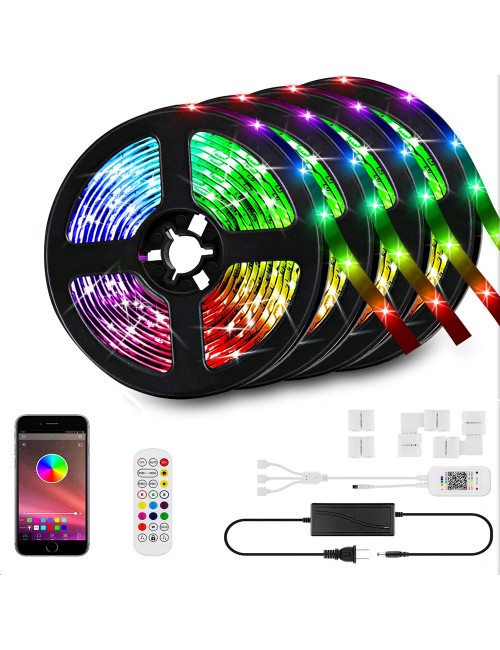 شريط ليد 20 متر مع ريموت +بلوتوث مع محول USB-LED-RGB