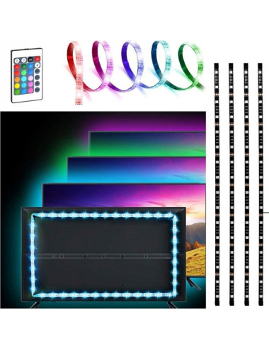 شريط ليد سمارت 5 متر مع ريموت +بلوتوث مع محول USB-LED-RGB