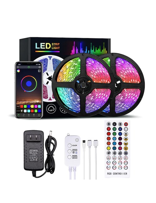 شريط ليد سمارت 10 متر مع ريموت +بلوتوث مع محول USB-LED-RGB