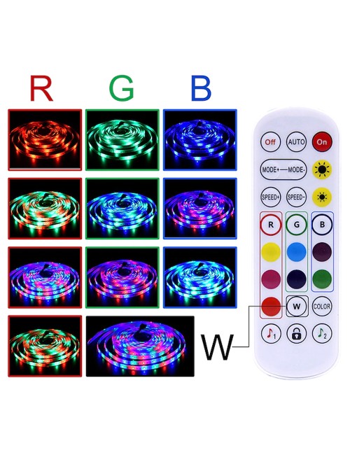 شريط ليد سمارت 15 متر مع ريموت +بلوتوث مع محول USB-LED-RGB