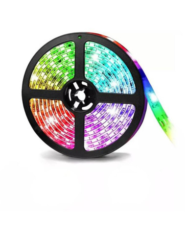شريط ليد 5 متر مع ريموت +بلوتوث مع محول USB-LED-RGB