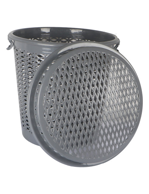 1861 PLASTIC CLOTHES BASKET W/ COVER (S21)