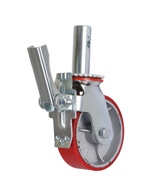 087160 SCAFFOLDING CASTER WHEEL W/ PIPE & BRAKE 6.5"