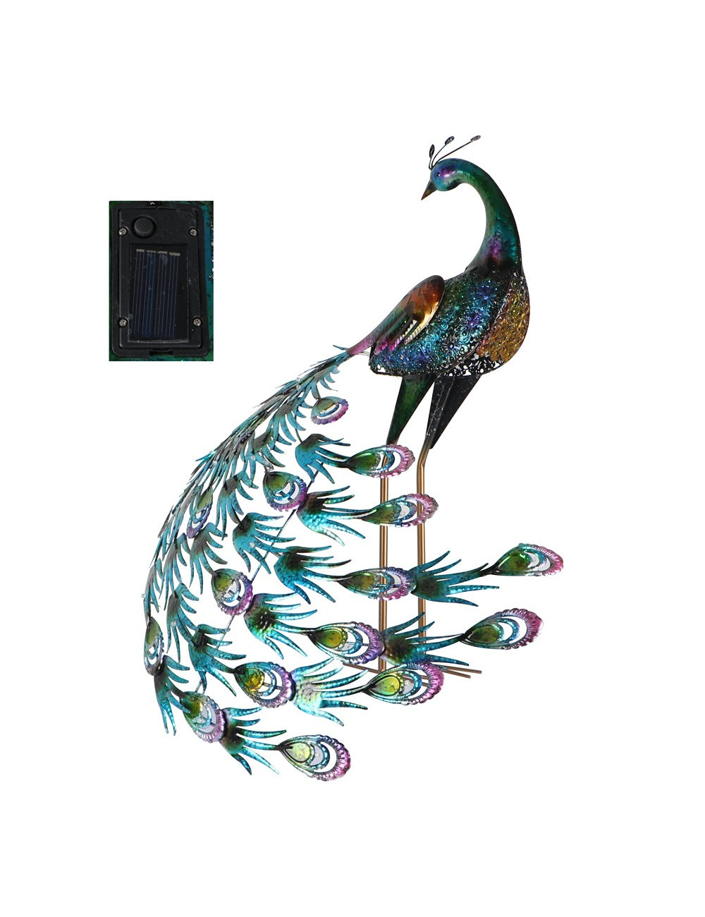 DECORATIVE PEACOCK SHAPE SOLAR GARDEN LAMP 1.5KG