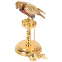 ANTIQUE SILVER FALCON BIRD ON A PEDESTAL PERCH/FIGURE/MODEL/STATUE