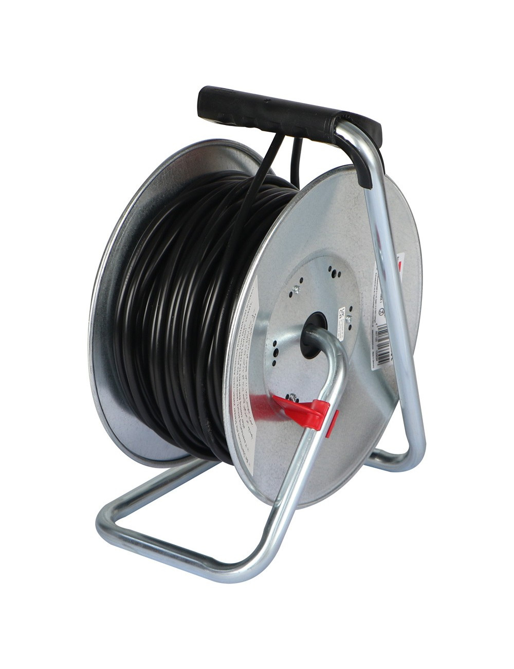 STEEL CABLE REEL 13 AMP x 3 SOCKETS x 50 MTR