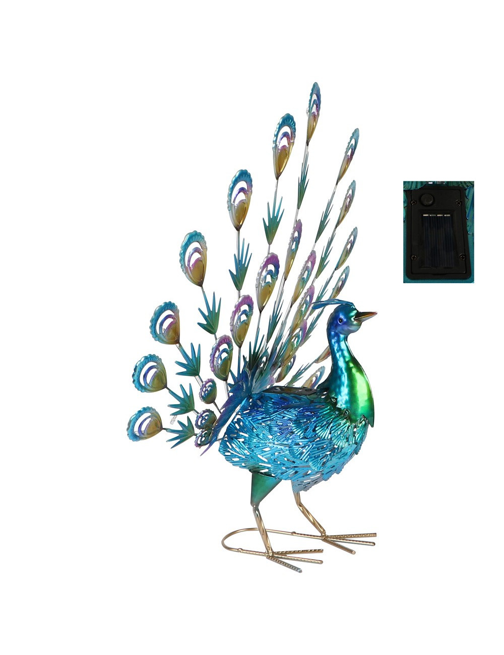 DECORATIVE PEACOCK SHAPE SOLAR GARDEN LAMP 1KG