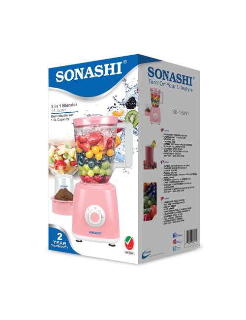SONASHI 2 IN 1 BLENDER/ 4 SPEED /UNBREAKABLE JAR,350W