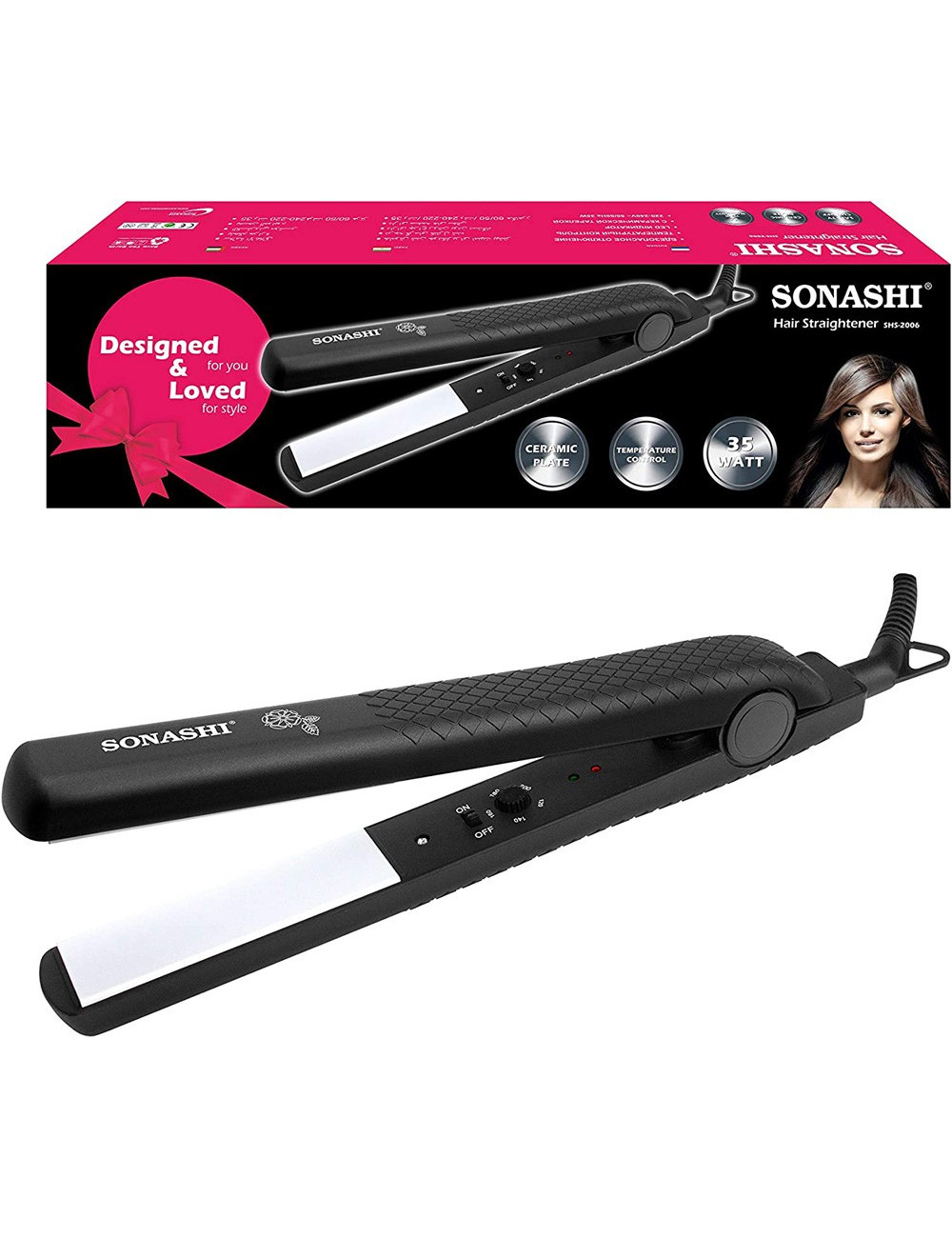 SONASHI HAIR STRAIGHTENER WHITE CERAMIC PLATE