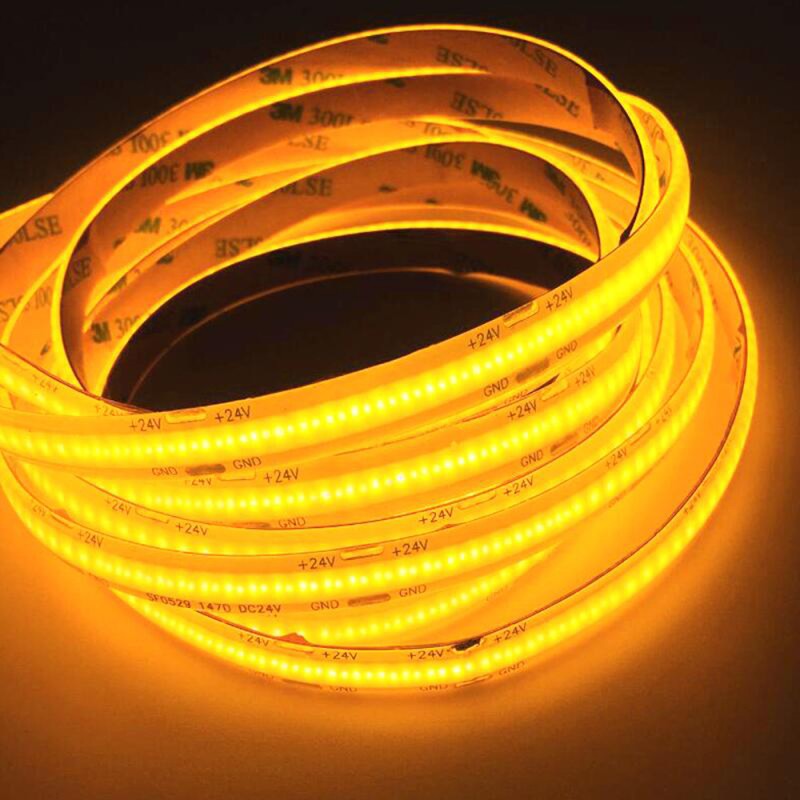 شريط ليد 24 فولت 10 متر اصفر COB LIGHT