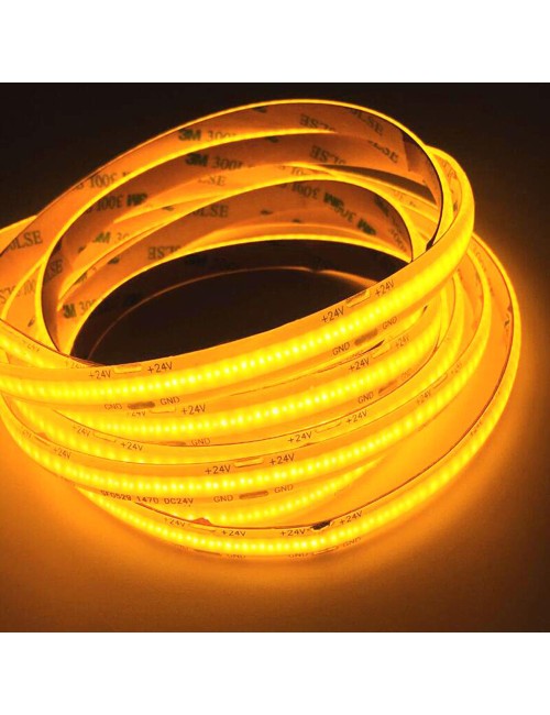 شريط ليد 24 فولت 10 متر اصفر COB LIGHT