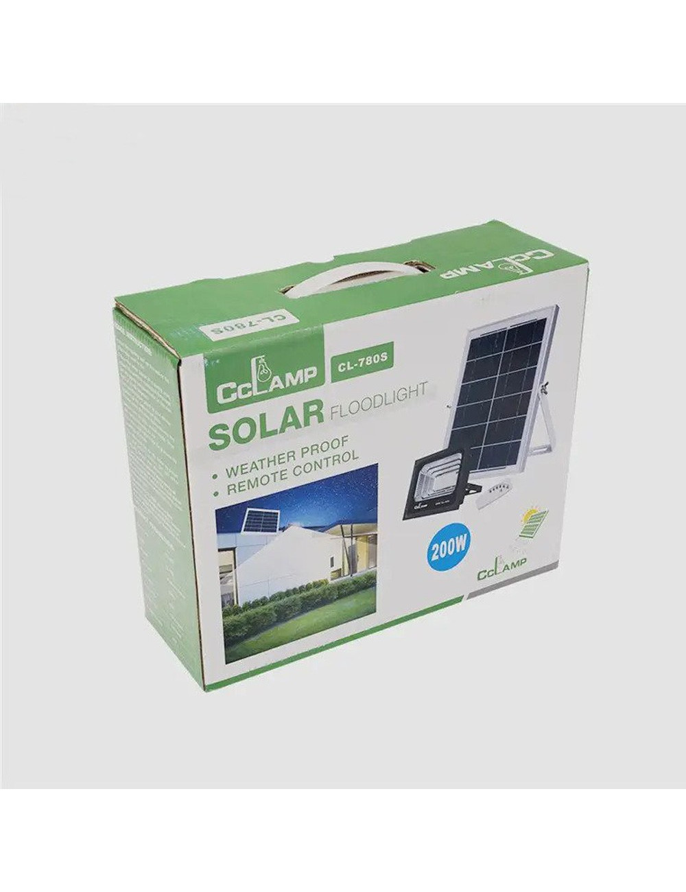 CL-780S - SOLAR FLOODLIGHT 200W LED 24000 MAH LITHIUM IRON PHOSPHATE BATTERY WITH SOLAR PANEL 25W