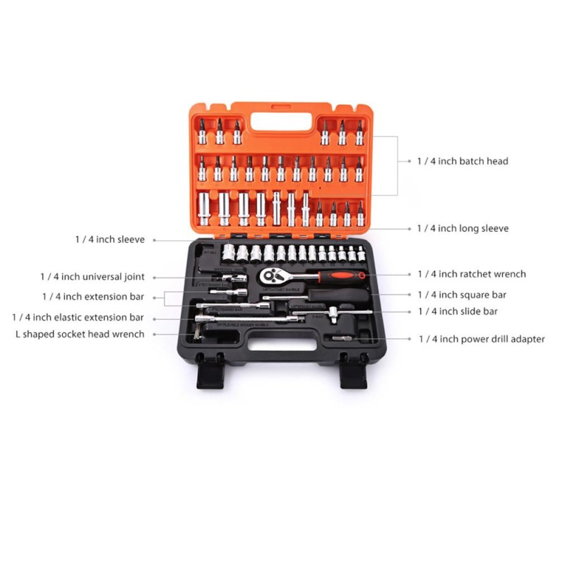 1/4 SLEEVE KIT 24 TOOTH RATCHET 54 PCS/SET