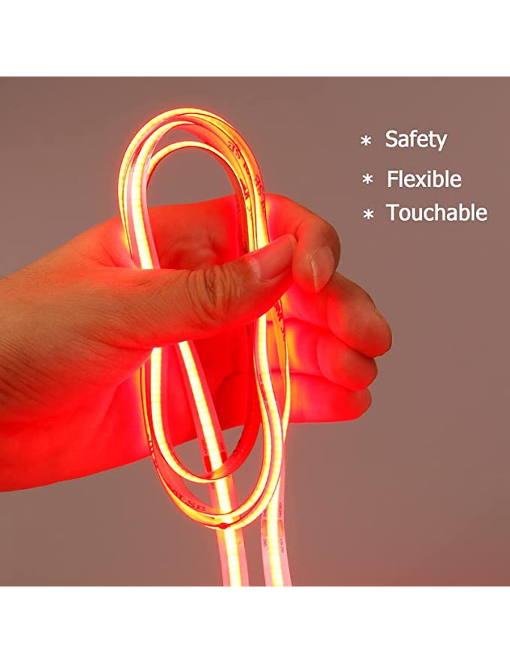 COB STRIP LIGHT 10MTR 24V DC RED