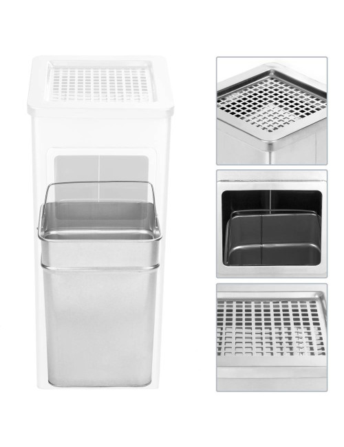 D-032 SMOKING BIN SQUARE SMALL STAINLESS STEEL