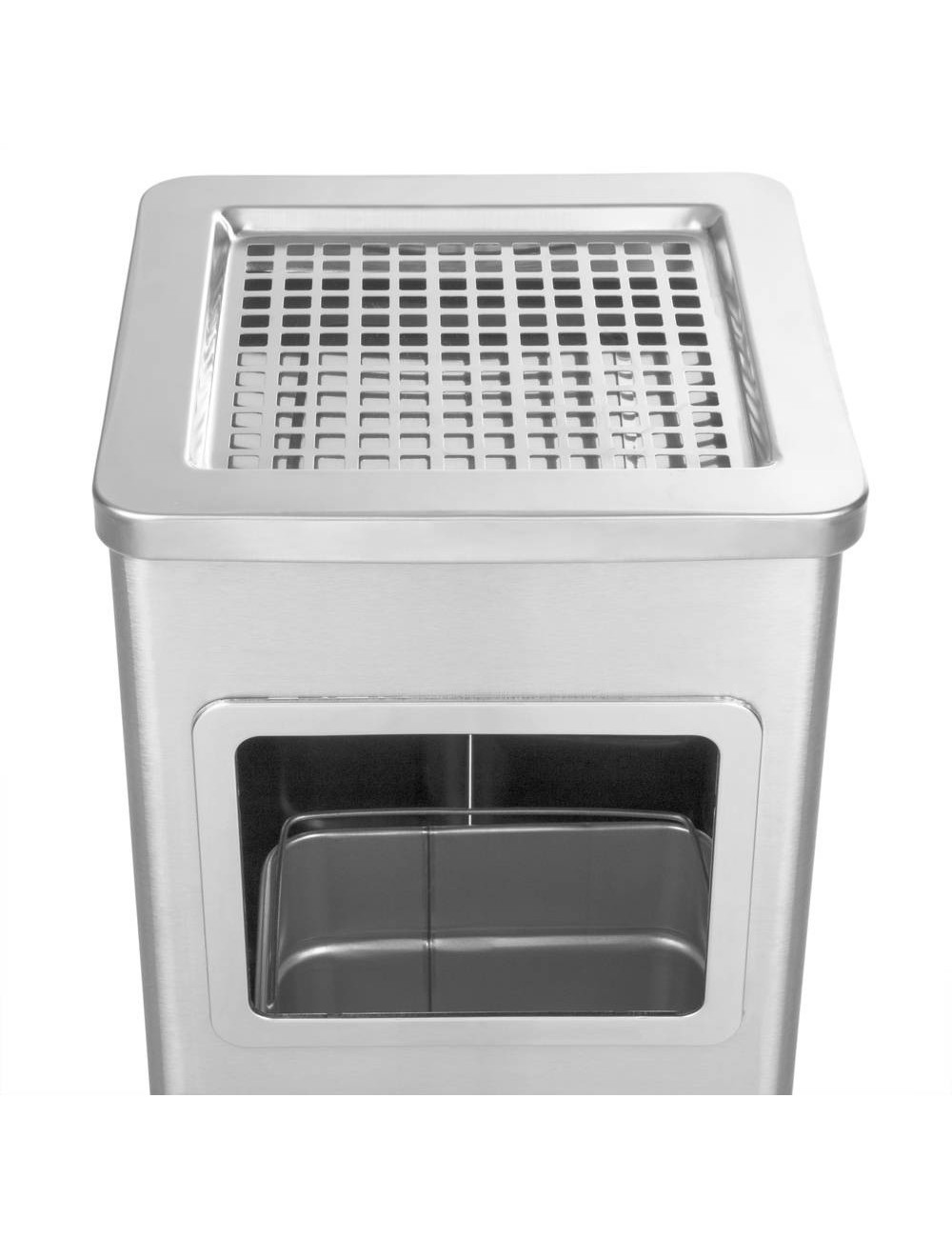 D-032 SMOKING BIN SQUARE SMALL STAINLESS STEEL