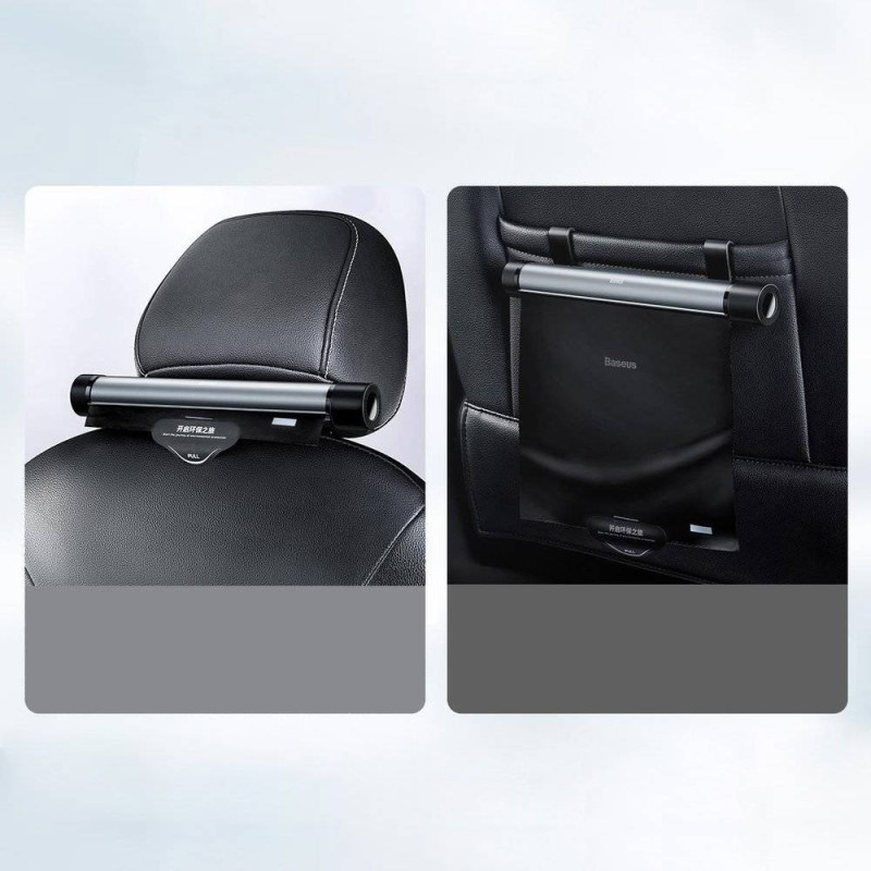 H11 GARBAGE BAG FOR CAR REAR SEAT WITH MOBILE STIAND GREY