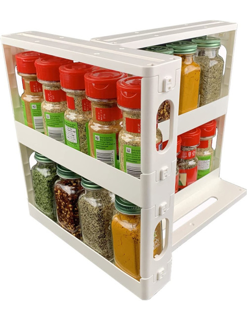 FOLD AND ROTATE 2 TIER SEASONING RACK
