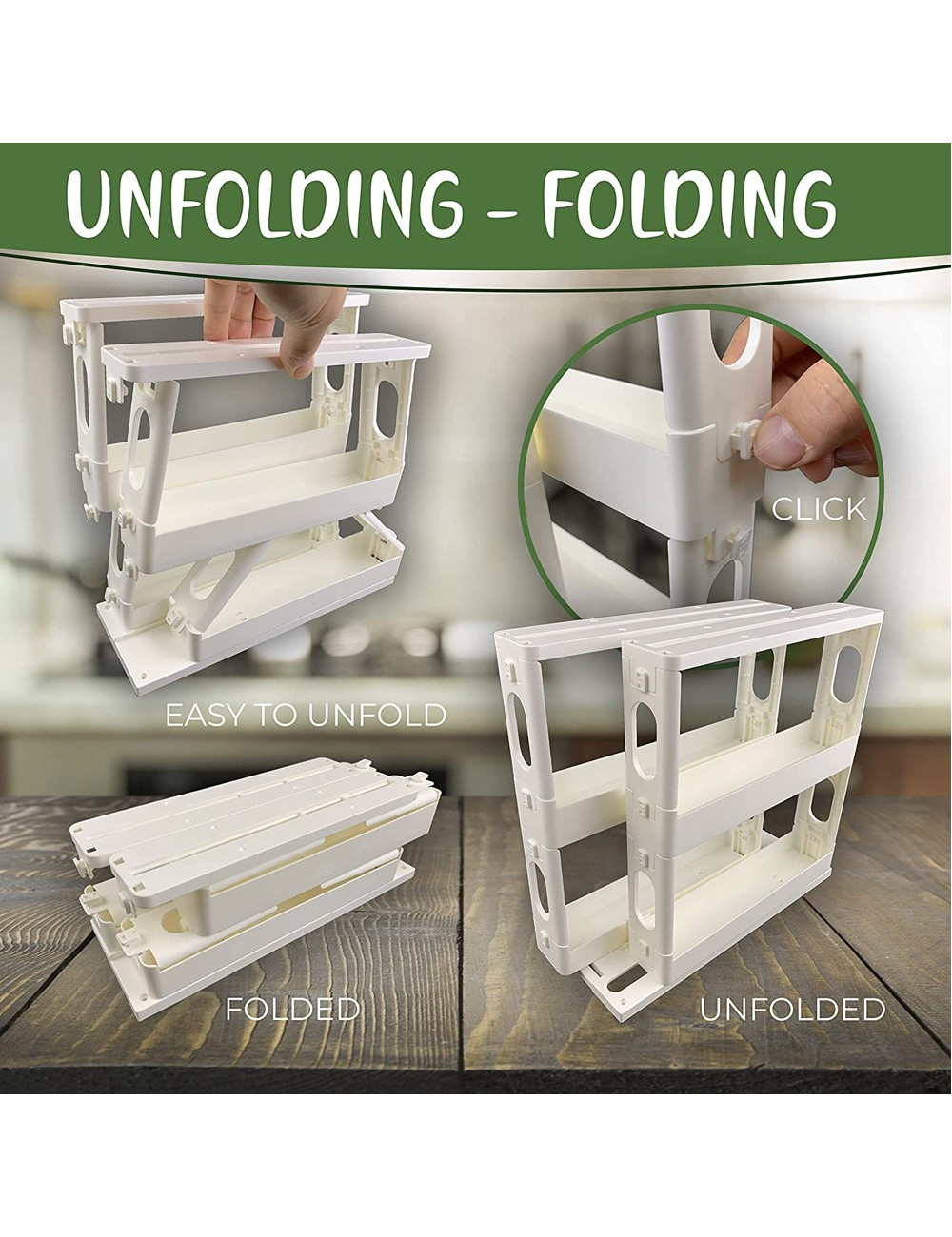 FOLD AND ROTATE 2 TIER SEASONING RACK
