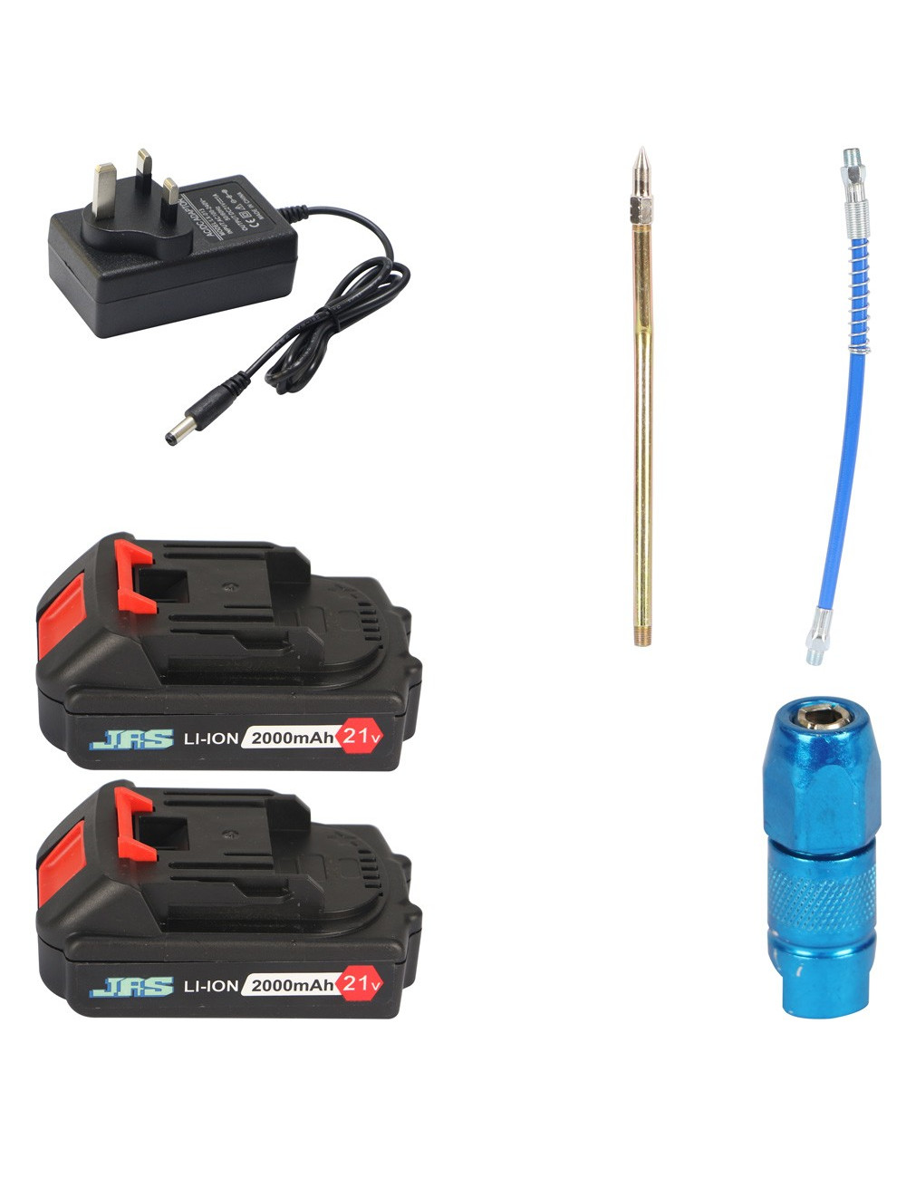 JAS-GG21V GREASE GUN 21V WITH PCS LITHIUM BATTERIES